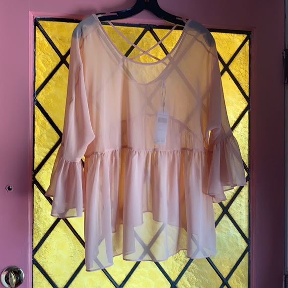 BCBGeneration Tops - BCBGeneration sheer pink top